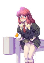 ガードレール脇で股間剛毛放尿