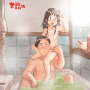 片肩車ではしゃぐ娘