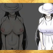 八尺様、脱衣差分