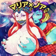 A40_8無配表紙絵 ふたなりマリア×ノア【ビックリマン】