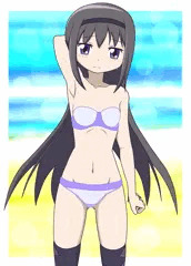 暑いので脱いでしまったほむ