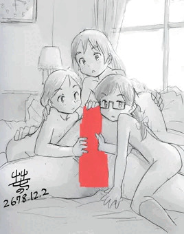 実物による保健体育の課外授業を受ける三人娘