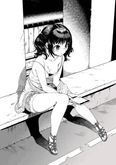 座り少女