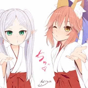 巫女服フリーレンと玉藻の前