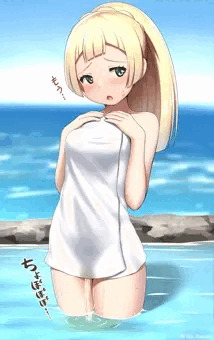 リーリエちゃんと露天風呂♡（おしっこ差分）