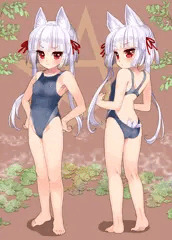 のじゃロリババア狐さまシロ様の水着立ち絵♪