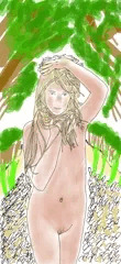 名前知らない外国の金髪の女の子のヌード 写真を勝手に描いてみた。