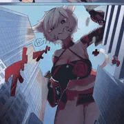 ケモミミ巨女VORE漫画 4P(Skeb)