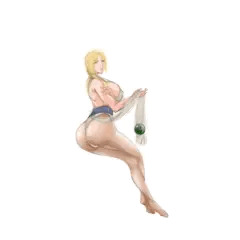 くノ一らしい服を着る綱手のコスプレをするお姉さん