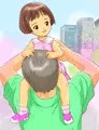後向き肩車