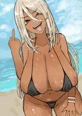 黒ギャルビッチと海