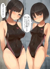 なじりながらも見せてくれる水泳部女子たち