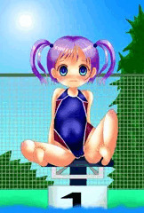 競泳水着少女