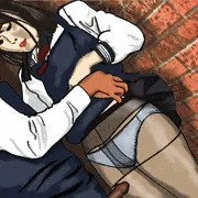 喫茶店で働く女子高生