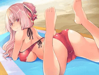 残暑見舞いマコちゃんinビーチ