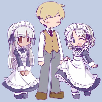 ツイッターの診断メーカーで出たパラメーターを元に描いたメイドさんすじ2人分
