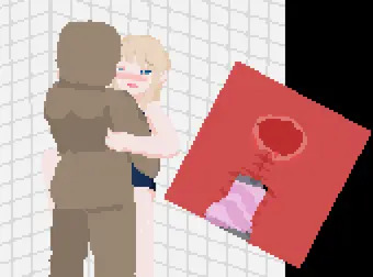 スク水立ち正常位
