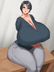 超デカ乳から母乳が滲み出るむっちむち熟女