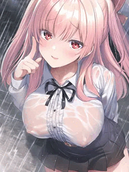雨の日の濡れ透け