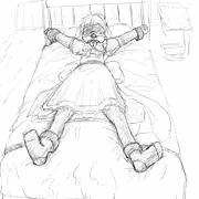 ベッドに拘束されたメイドさん！
