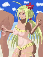 バカンスで乳搾り手コキ