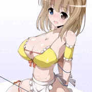 コードに絡まるメイド水着のキャプテン