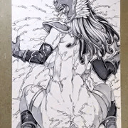 よるの落がき56 女戦士、ドロドロにされる