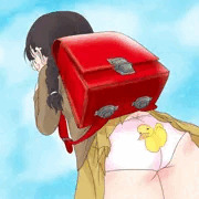 福ちゃんとランドセル。