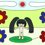 クリムゾンとネイビーの花と楽園で