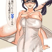 お風呂上りほかほかお母さんにおっきしたのを見つかって授乳手コキしてもらっちゃう絵