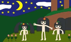 夜の全裸