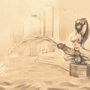 【お題絵】石化噴水像大和
