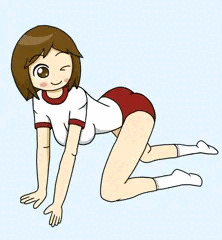 四つん這いポーズの練習