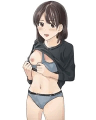 スポブラの脇から胸を出すと