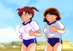 霧と清のブルマ姿