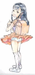 ティアードスカート少女