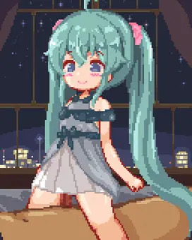 ロリミクちゃんとホテルで騎乗位えっち
