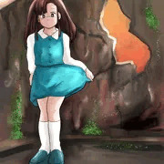 廃墟で不信が気持ちになる夢子