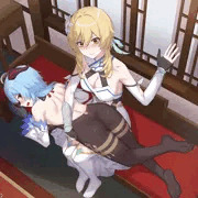 蛍+甘雨スパンキング