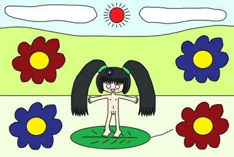 クリムゾンとネイビーの花と楽園で