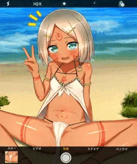 カメラに向かってピースしてくれる部族娘