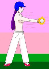 ソフトボールをする麻宮アテナ