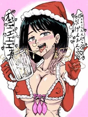 ビキニサンタコスでザーメンジョッキ飲んでゲップするあかねちゃん