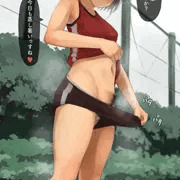 これ見よがしにパタパタする陸上部女子