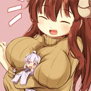 よりしろちゃんをぎゅーってするシャミ子