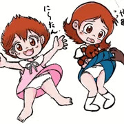 クッキングパパの荒岩みゆきちゃんと森山ちはるちゃんのつもり