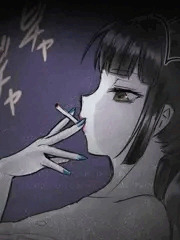 オリキャラのヤニ無表情ちゃん/sraight face with cigarette