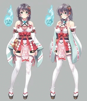 陰陽巫女立ち絵 斜め追加
