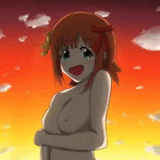 夕日の海