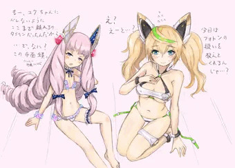 水着ジェネちゃんとアウロラ